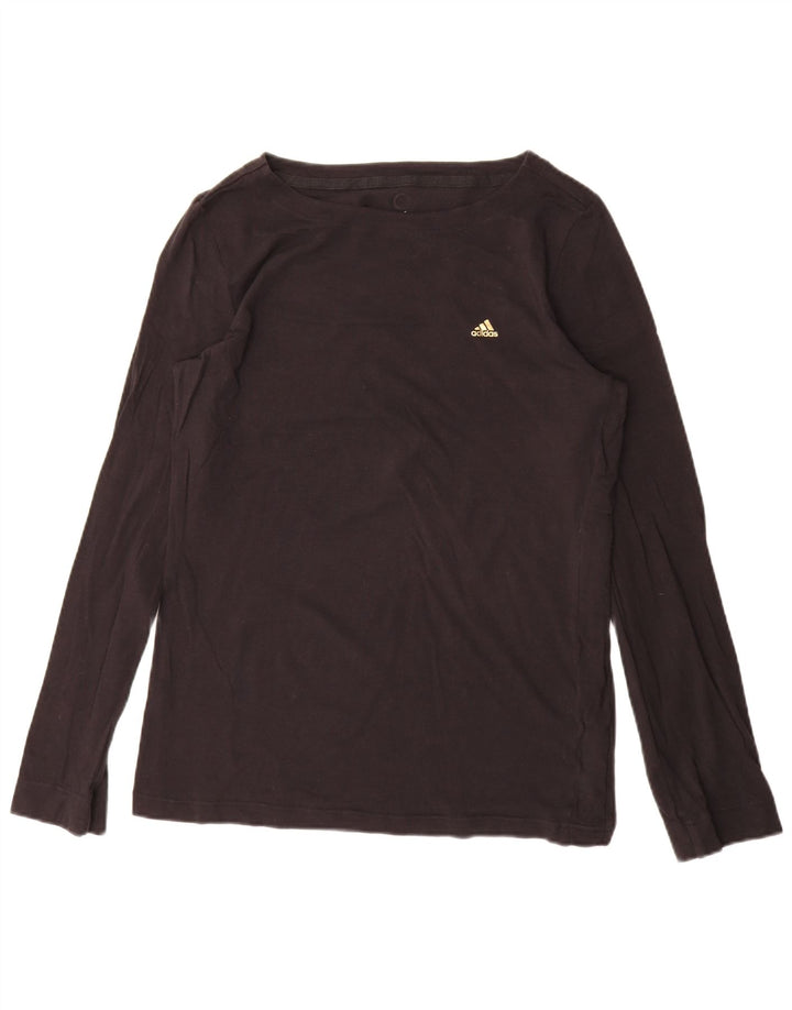 Top da donna Adidas manica lunga UK 16 grande cotone nero