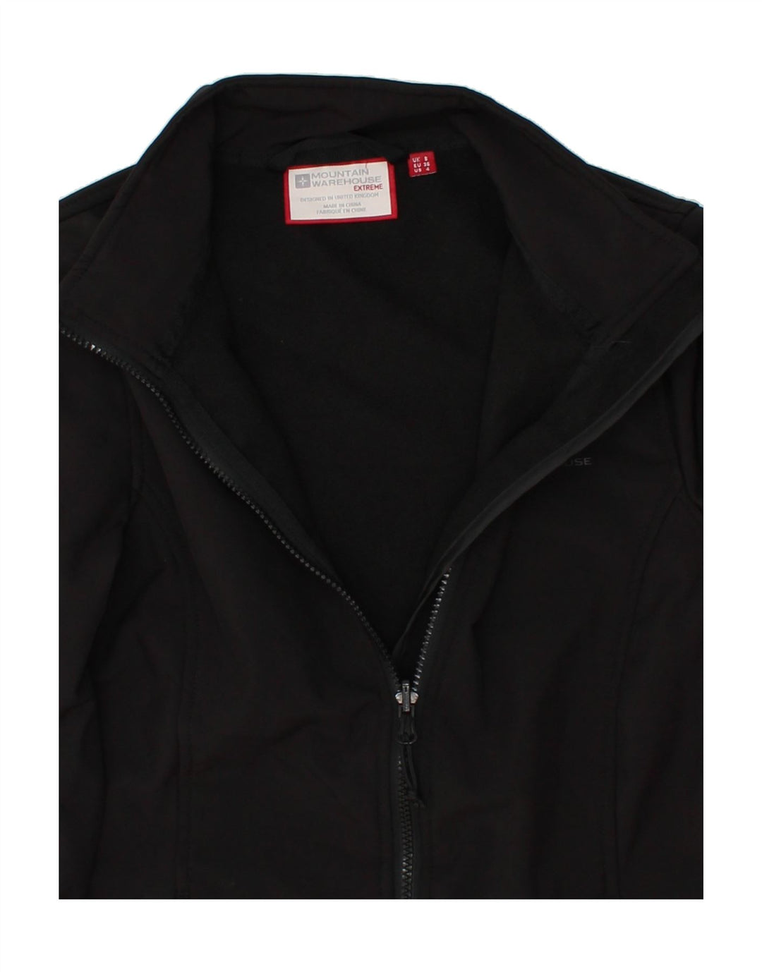 MOUNTAIN WAREHOUSE Womens Tracksuit Top Jacket UK 8 Small Black Polyester | Vintage Mountain Warehouse | Thrift | Second-Hand Mountain Warehouse | Used Clothing | Messina Hembry 