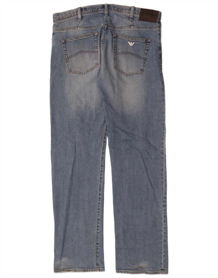 Jeans dritti regolari da uomo Armani W34 L33 in cotone blu