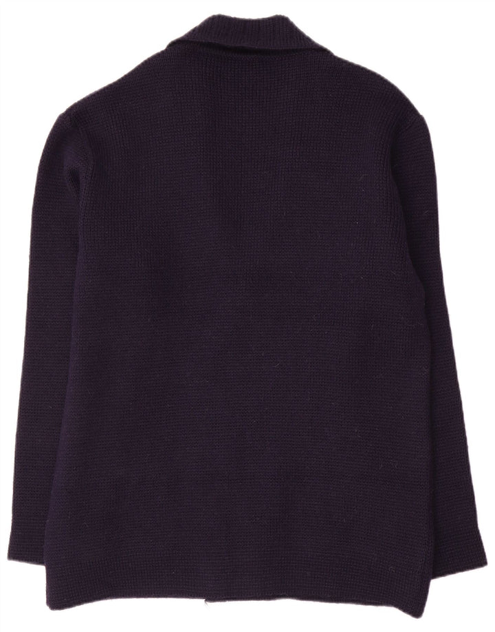 Maglione cardigan da uomo Settebello in lana media blu navy
