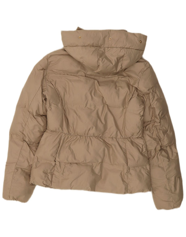 Giacca imbottita con cappuccio da donna ZARA UK 14 Poliestere beige medio