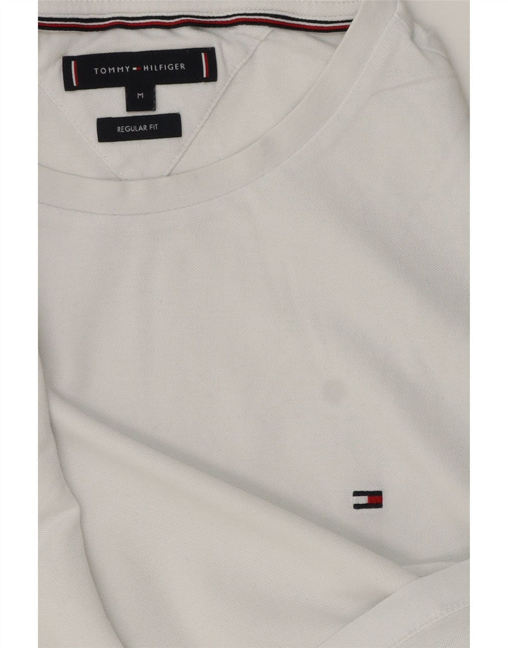 T-shirt da uomo con vestibilità regolare Tommy Hilfiger Top a righe bianche medie