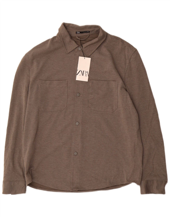 Camicia Zara da uomo in flanella XL poliestere marrone