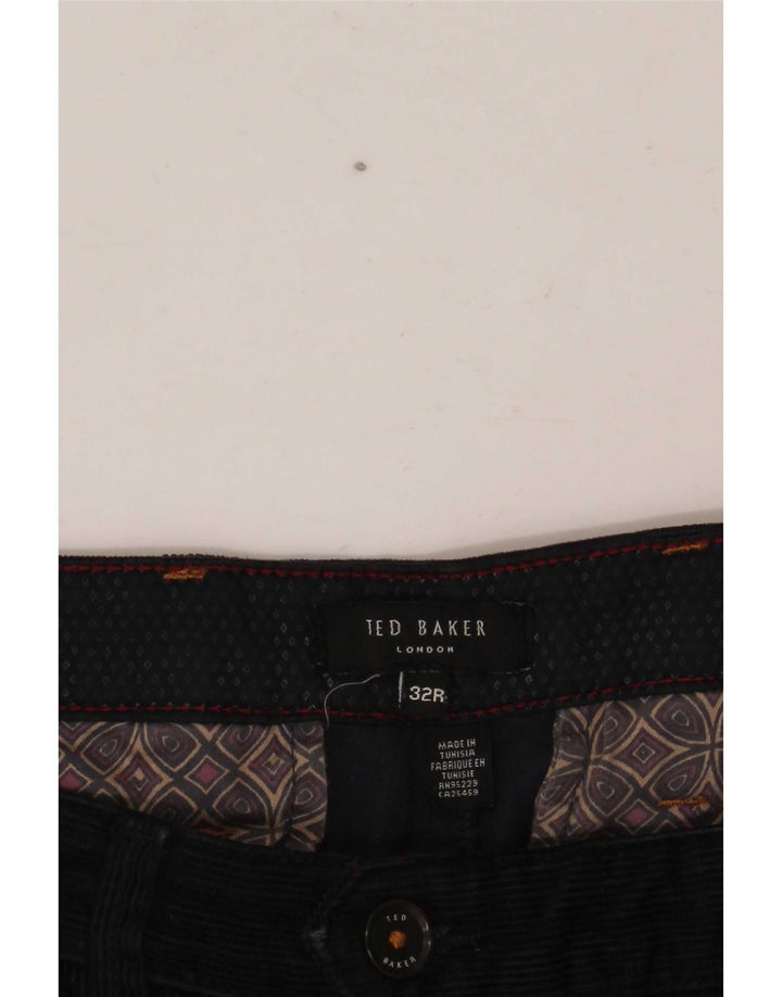 Pantaloni slim in velluto a coste da donna Ted Baker W32 L31 Blu Navy