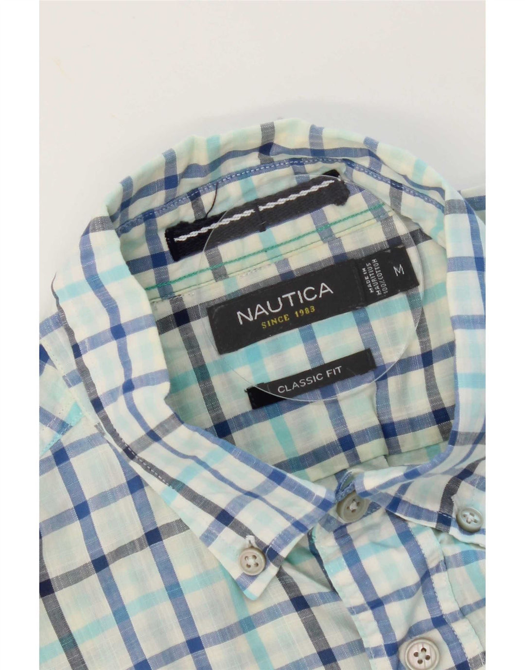 Camicia da uomo Nautica vestibilità classica in cotone a quadri blu medio