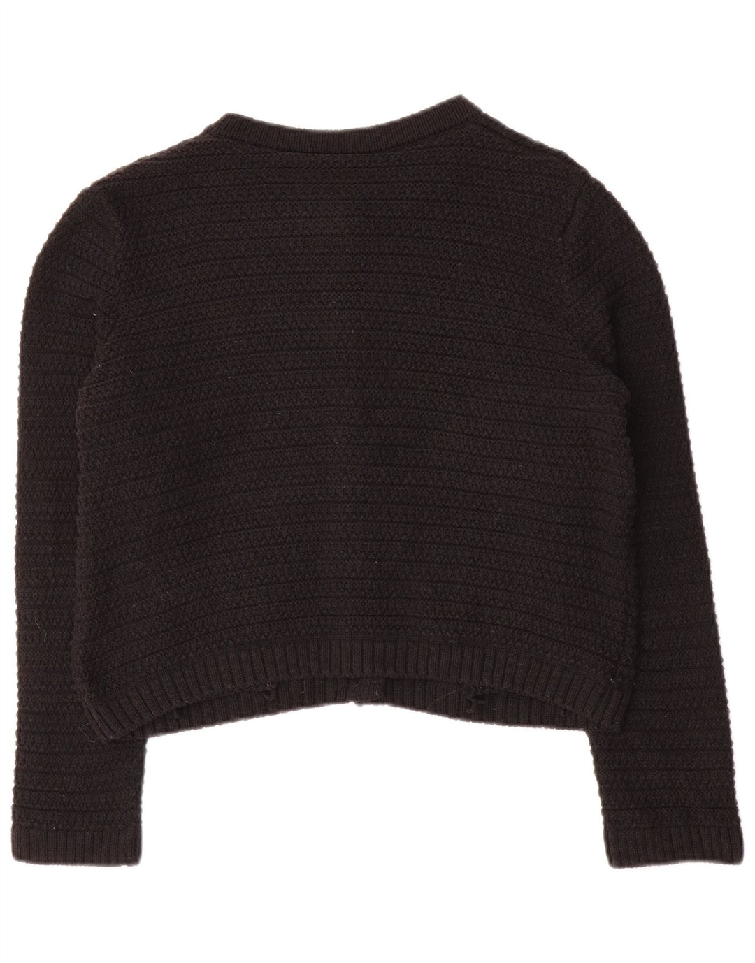 MARKS & SPENCER Maglione cardigan oversize corto da donna UK 10 piccolo nero