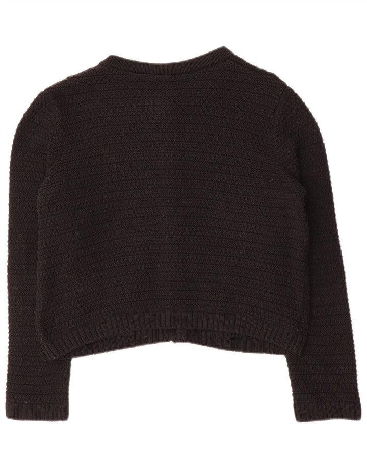 MARKS & SPENCER Maglione cardigan oversize corto da donna UK 10 piccolo nero