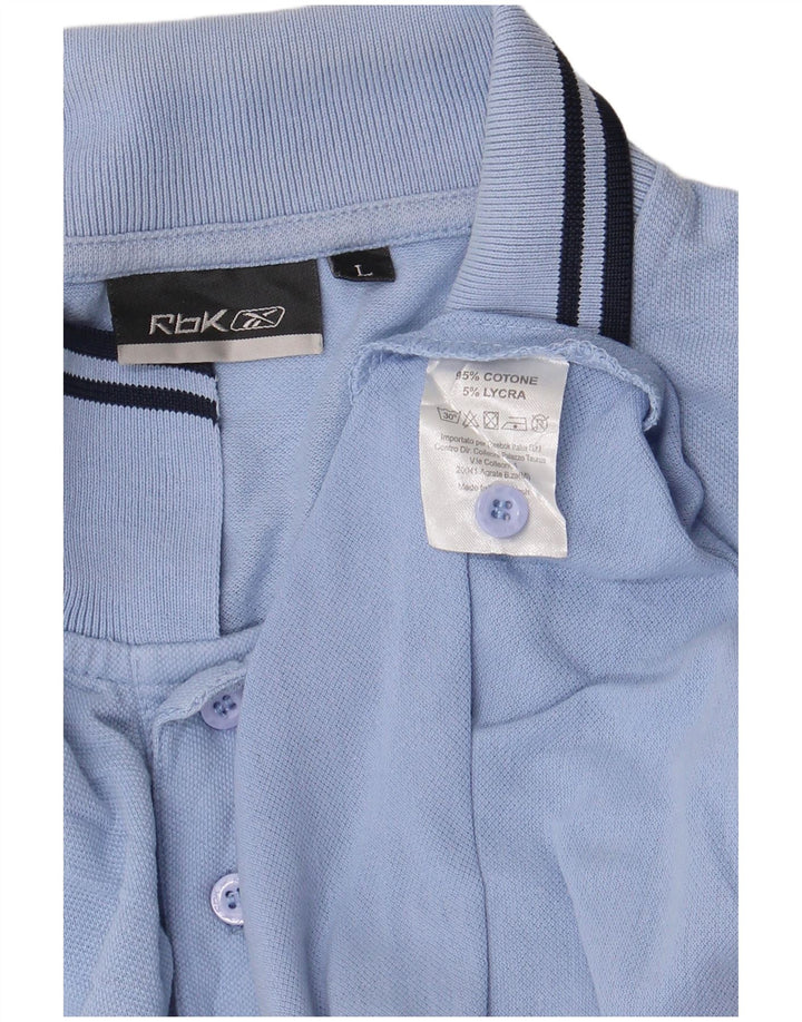 Polo REEBOK da uomo grande in cotone blu