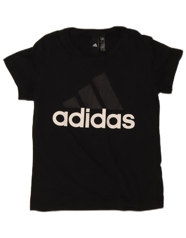 T-shirt grafica da donna Adidas Top UK 8/10 piccola in cotone nero