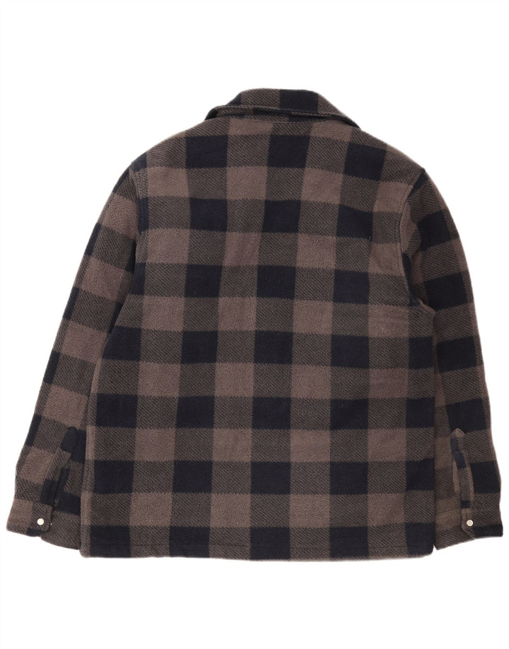Dickies Camicia da uomo in flanella da boscaiolo, grande, in poliestere a quadri blu navy
