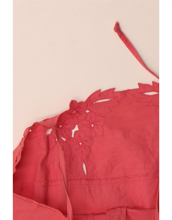 Prendisole vintage da donna UK 12 rosa medio floreale