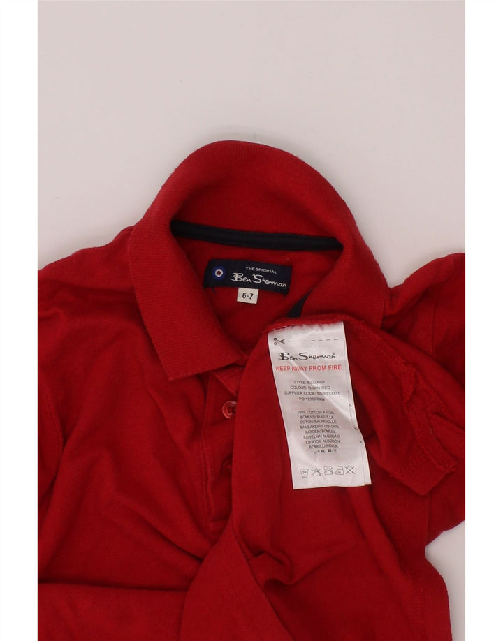 Polo a maniche lunghe con grafica BEN SHERMAN da bambino 6-7 anni in cotone rosso