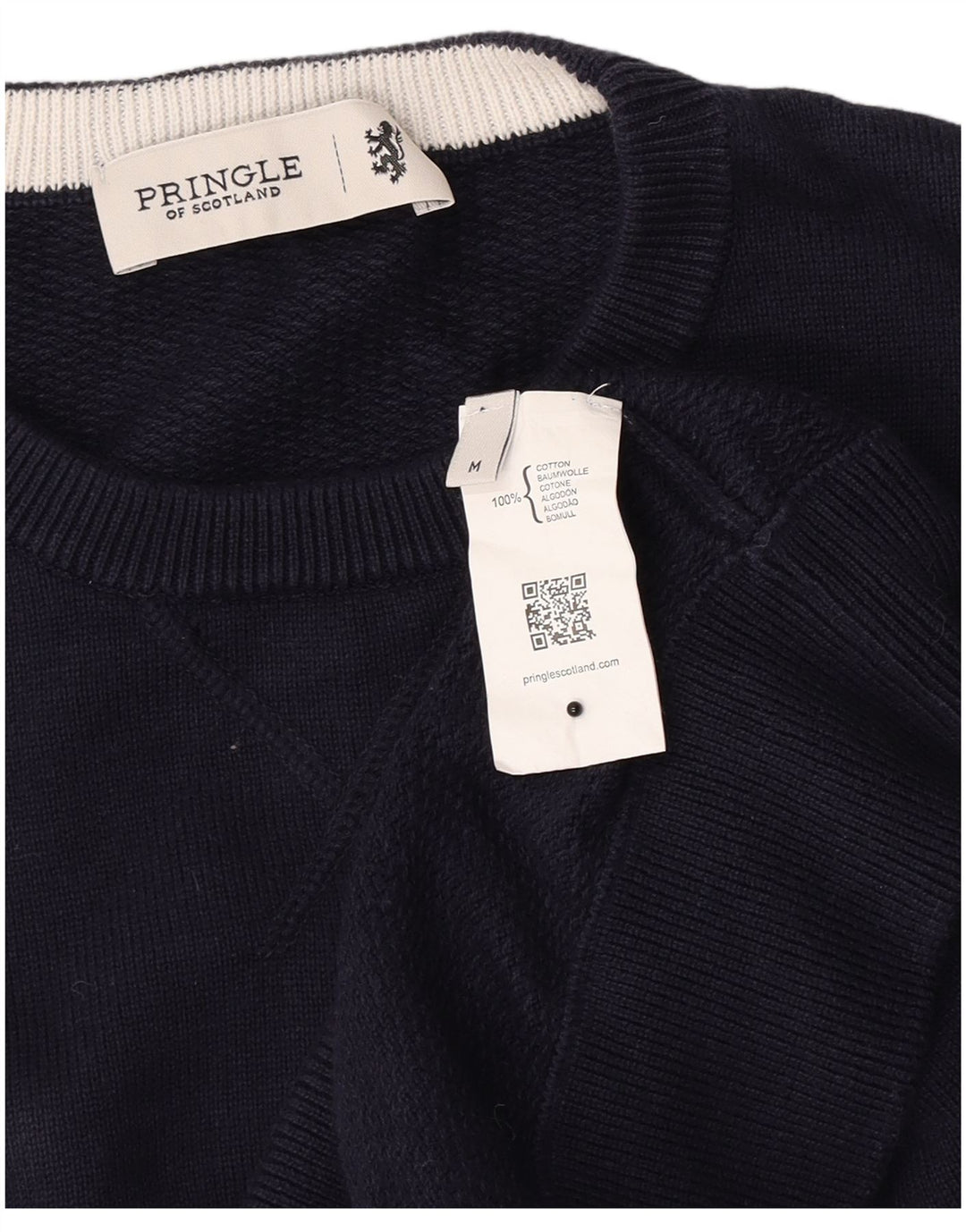 Maglione maglione girocollo da uomo Pringle in cotone blu navy medio