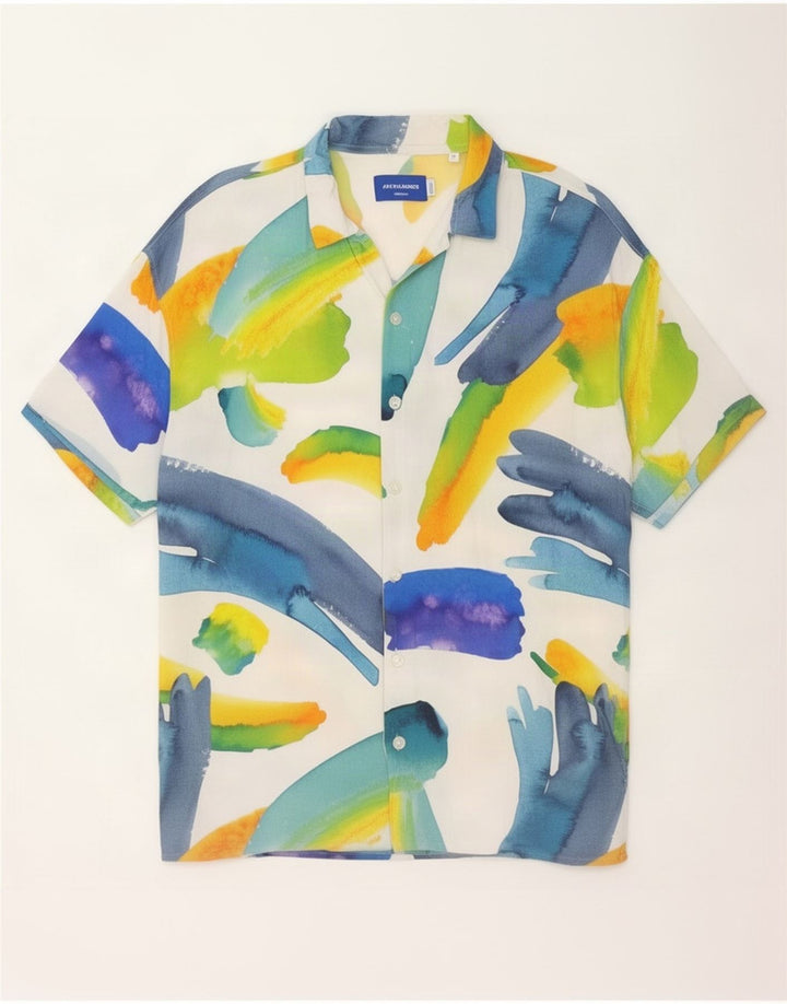 Jack & Jones Camicia a maniche corte da uomo con motivo astratto medio multicolore