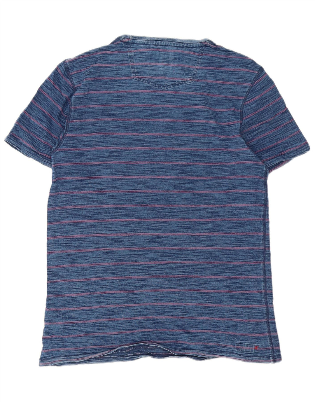 T-shirt da uomo Fat Face Top in cotone gessato medio blu navy