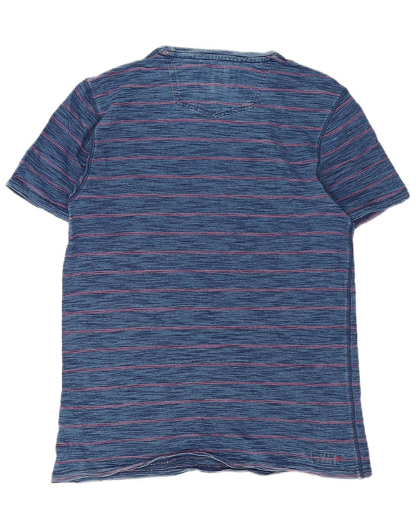 T-shirt da uomo Fat Face Top in cotone gessato medio blu navy