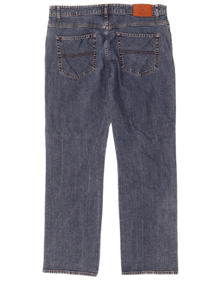 Gant Jeans dritti da uomo Jason vestibilità regolare W38 L32 cotone blu