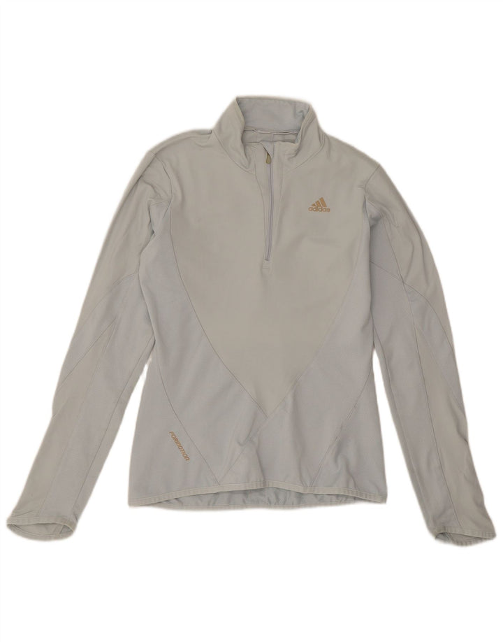 Adidas Donna Climacool Zip Collo Pullover Tuta Top UK 10 Piccolo Grigio