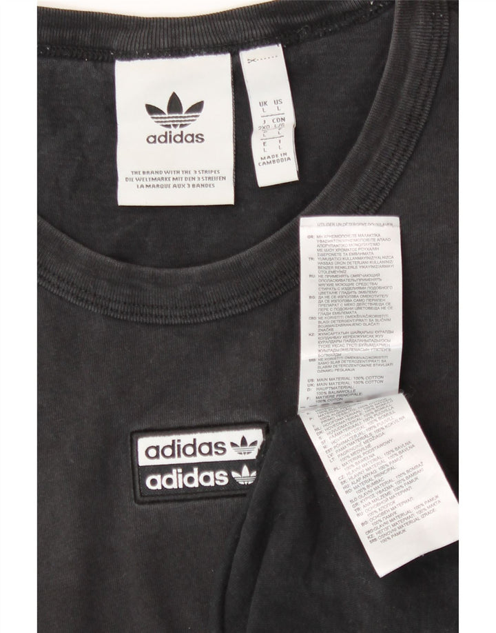 T-shirt Adidas da uomo con vestibilità regolare grafica, grande, in cotone nero