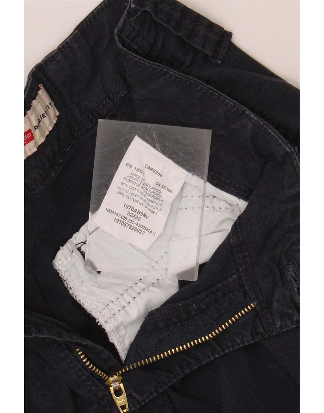 Pantaloni cargo da uomo dalla vestibilità comoda WRANGLER W32 L32 cotone blu navy