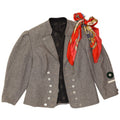 Giacca blazer vintage da donna Trachten con maniche a 3/4 UK 14 Grigio medio