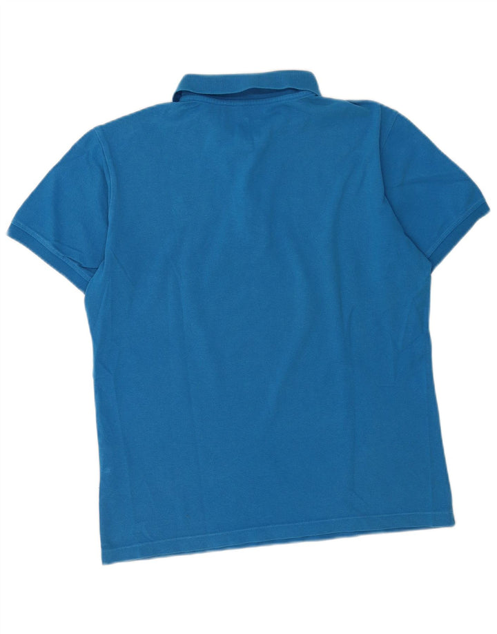 Polo da uomo Jack Wolfskin grande in cotone blu
