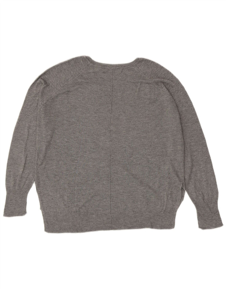 Maglione maglione con scollo a barca da donna Zara UK 14 Grigio medio