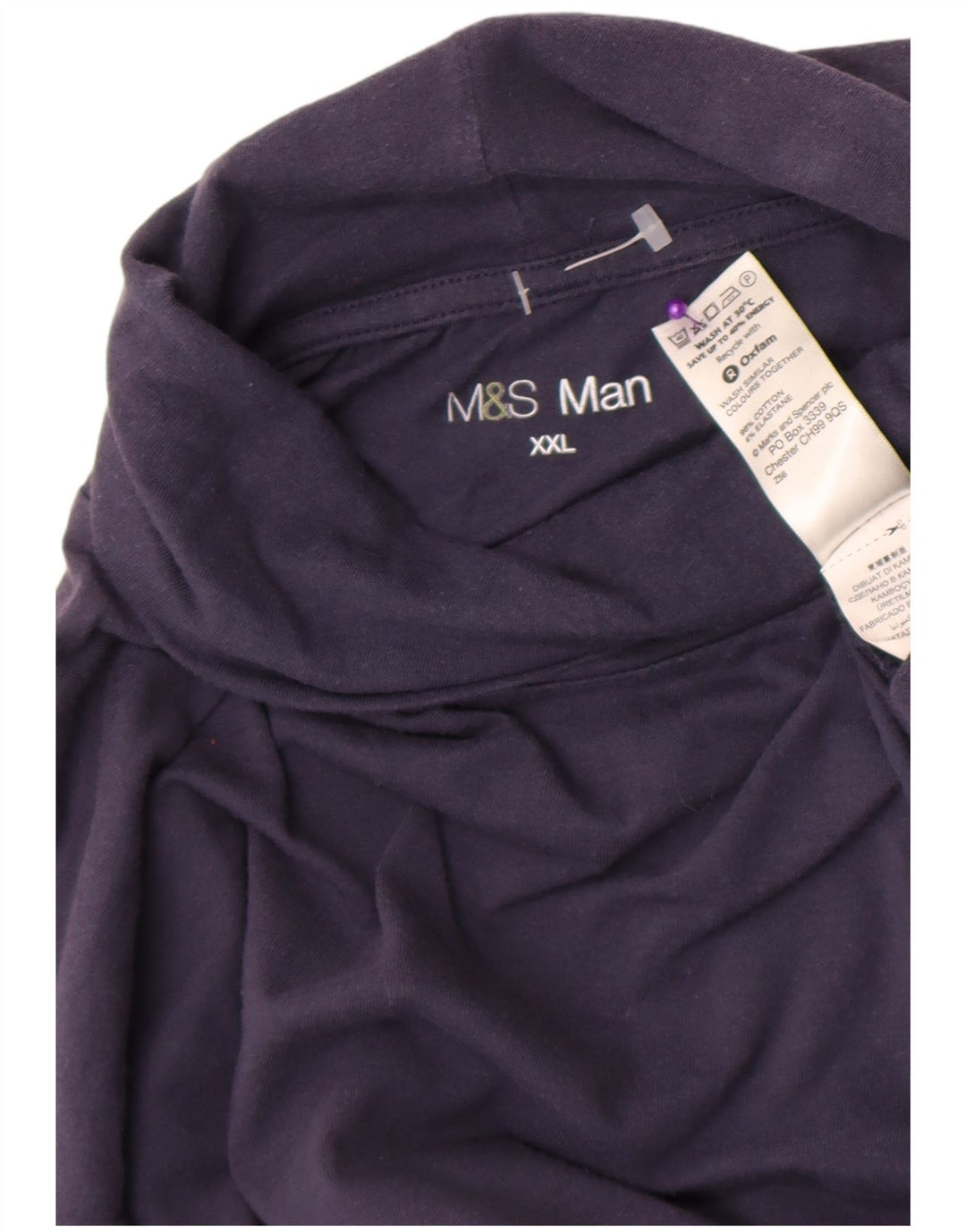 Top manica lunga da uomo Marks & Spencer 2XL cotone blu navy