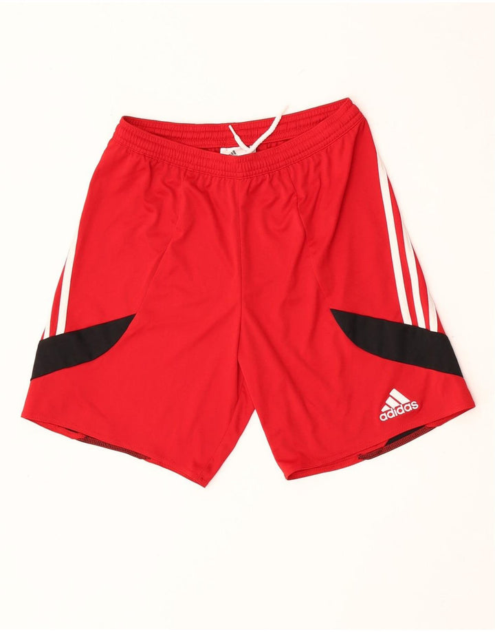 Pantaloncini sportivi ADIDAS da uomo Climalite piccoli in poliestere color block rosso