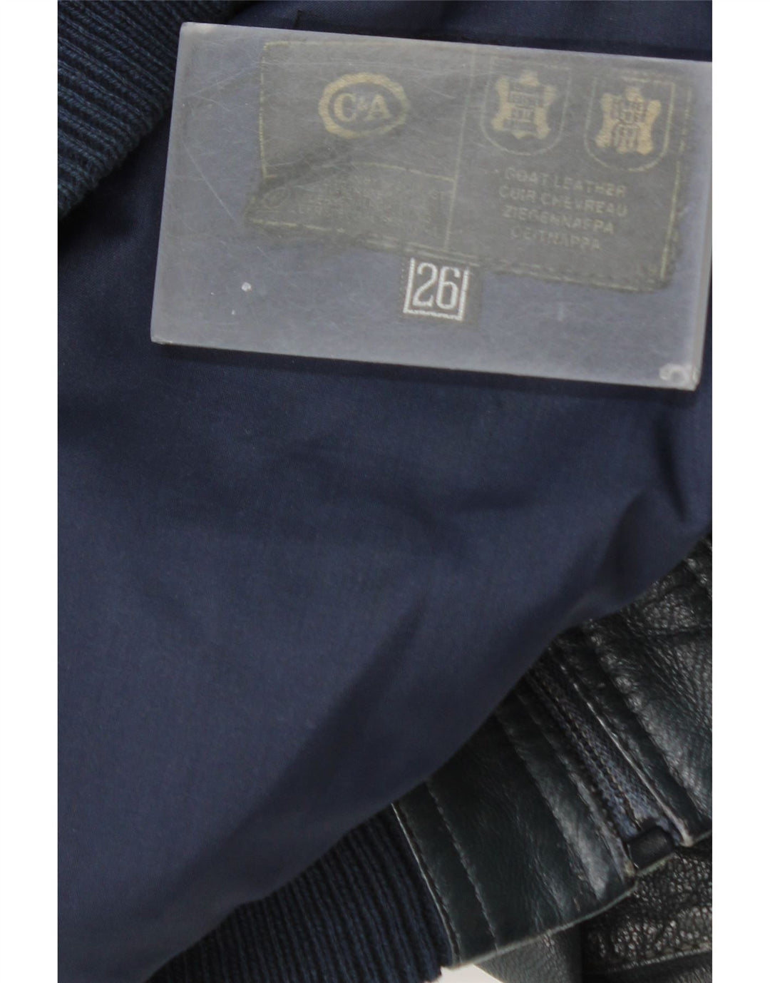 Giacca in pelle da uomo C&A UK 36 piccola pelle blu