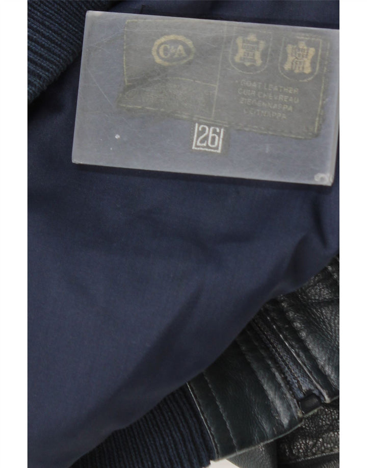 Giacca in pelle da uomo C&A UK 36 piccola pelle blu
