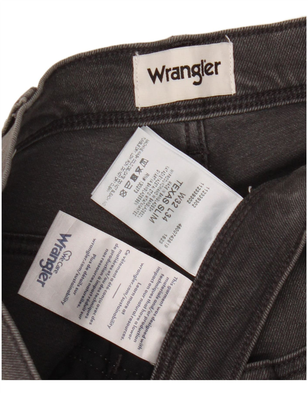 Jeans Wrangler Texas Slim da uomo W32 L34 cotone grigio