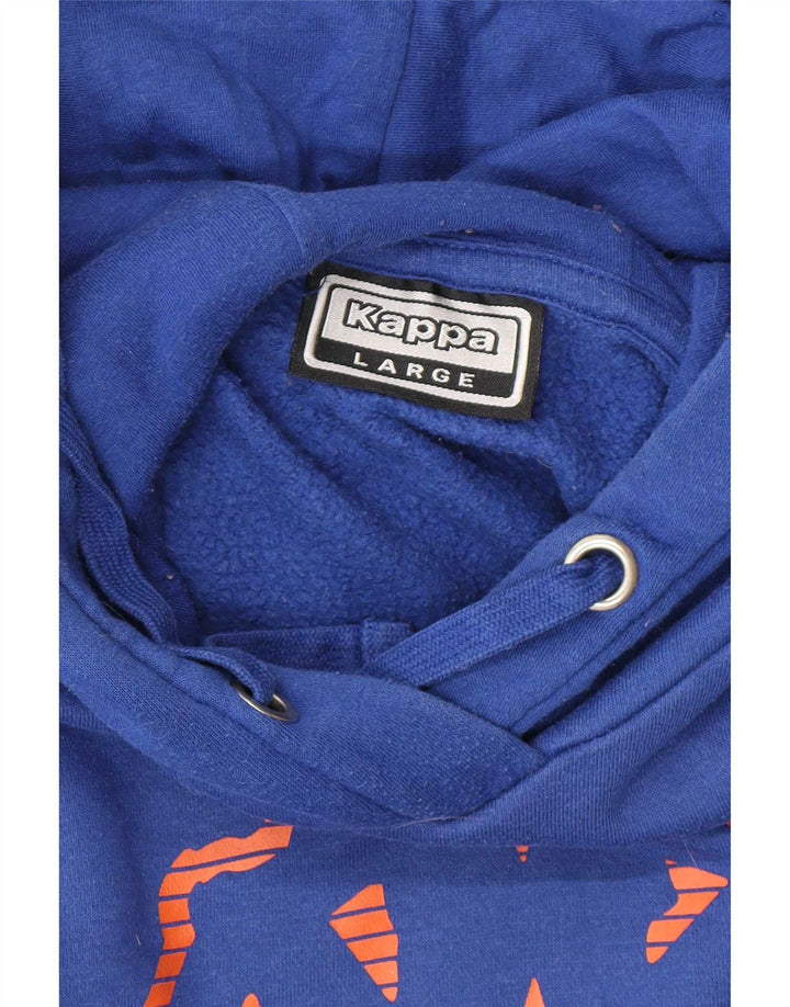 Maglione con cappuccio grafico da uomo Kappa grande blu