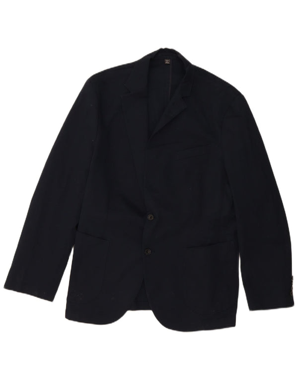 Giacca blazer a 2 bottoni da uomo Marks & Spencer UK 44 XL cotone blu navy