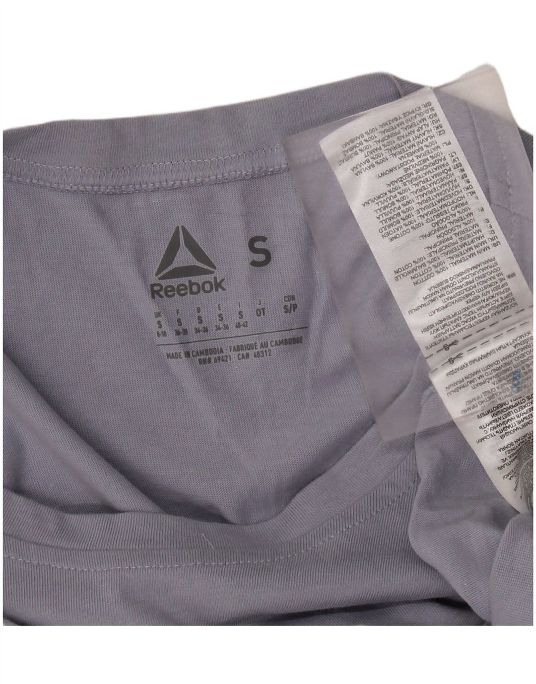 T-shirt grafica oversize Reebok da donna UK 8/10 Small Viola