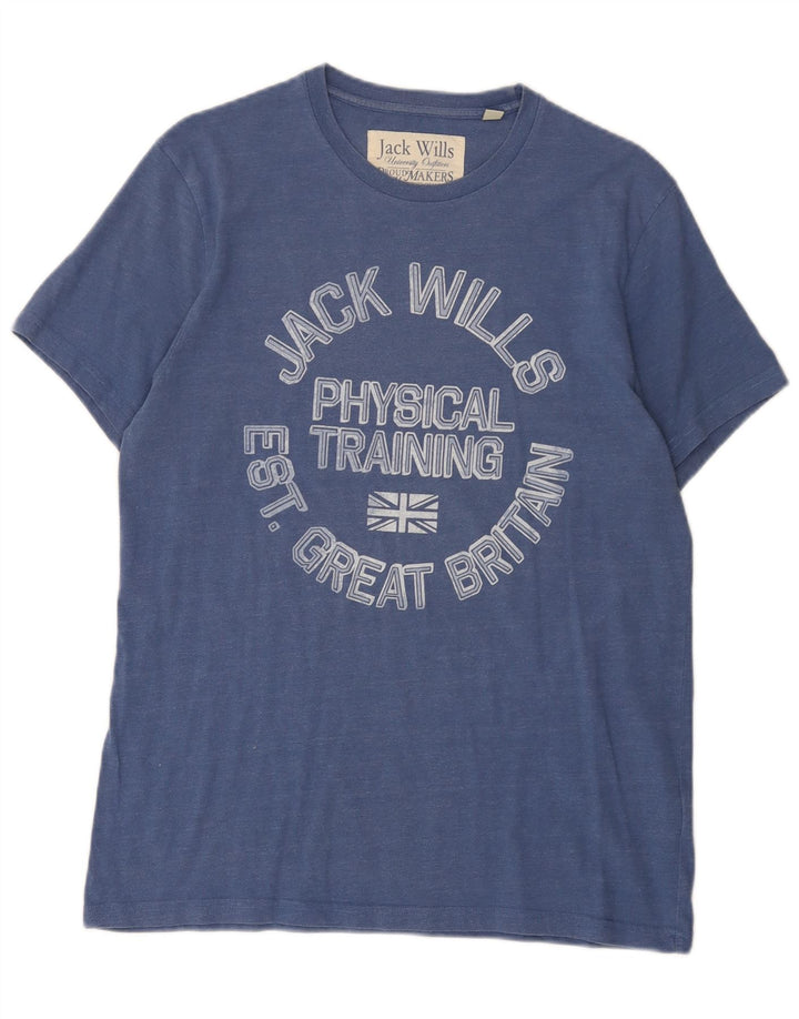 T-shirt grafica da uomo Jack Wills Top in cotone blu medio