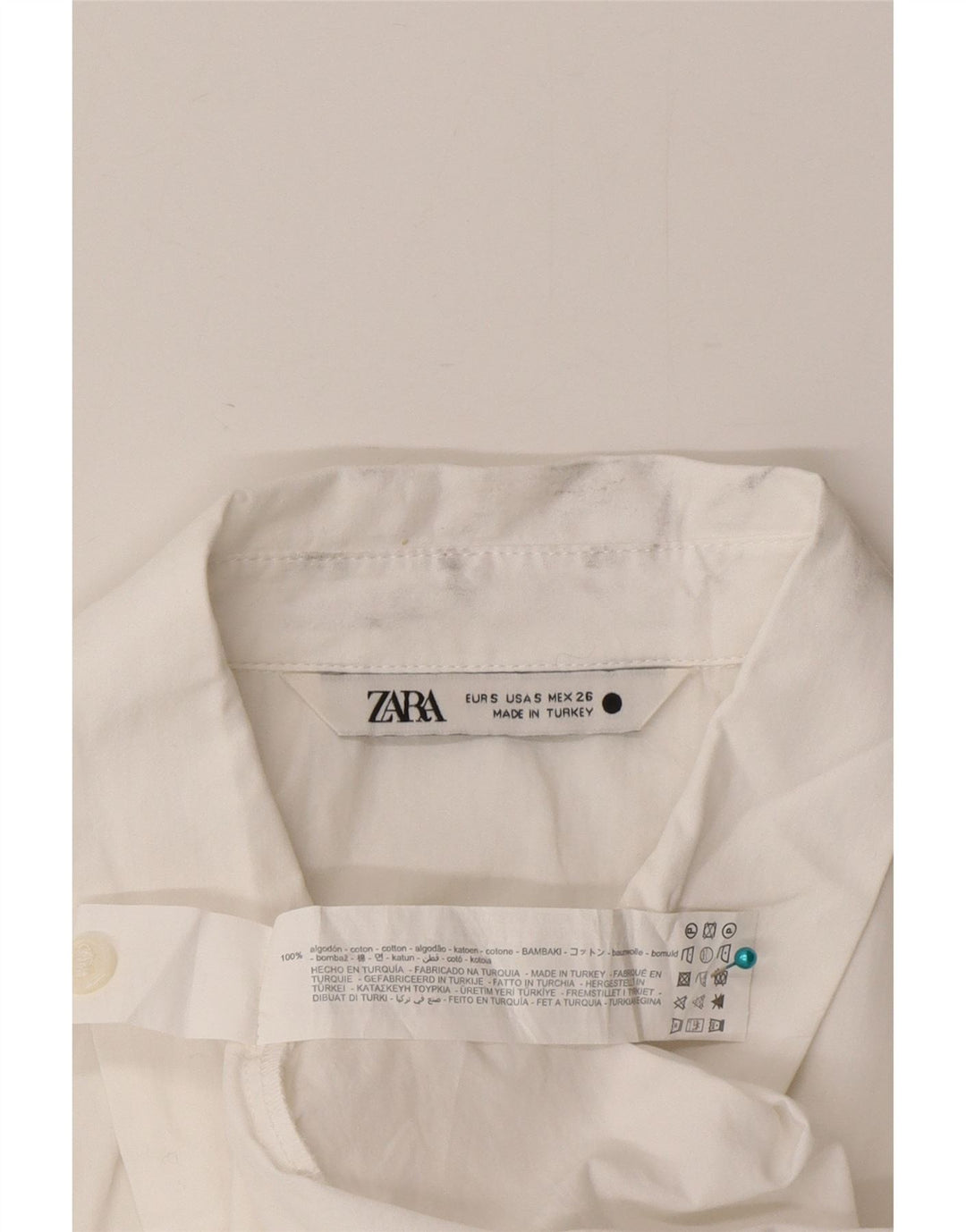 Camicetta asimmetrica da donna Zara UK 10 piccola in cotone bianco