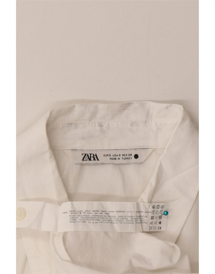 Camicetta asimmetrica da donna Zara UK 10 piccola in cotone bianco