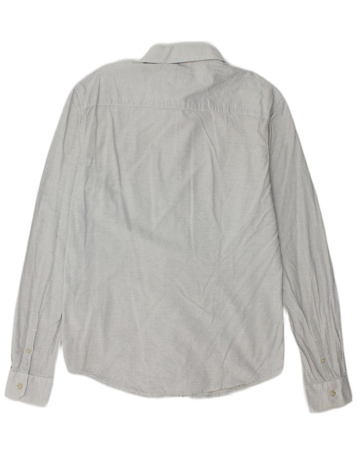 Camicia slim da uomo Wrangler in cotone gessato grigio medio