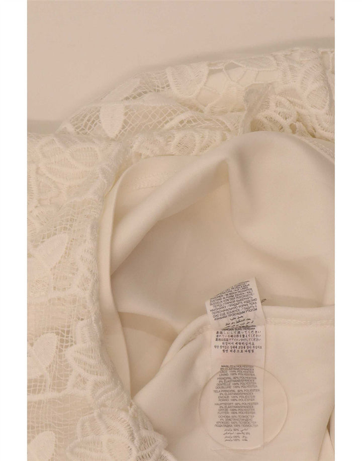 Abito aderente in pizzo da donna Lipsy UK 12 Poliestere floreale bianco medio