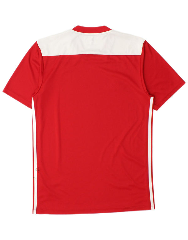 T-shirt Adidas Climalite da uomo Top Small in poliestere color block rosso