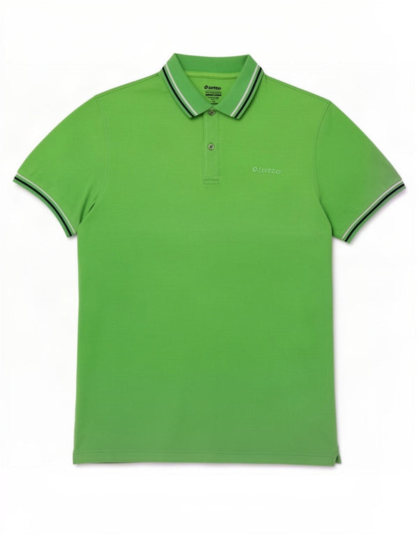 Polo da uomo Lotto XL in cotone a righe verdi