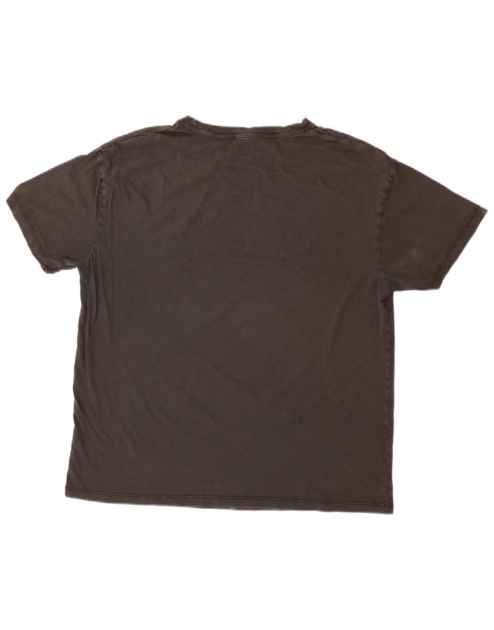 Pull & Bear T-shirt grafica da uomo Guns & Roses Top grande in cotone grigio