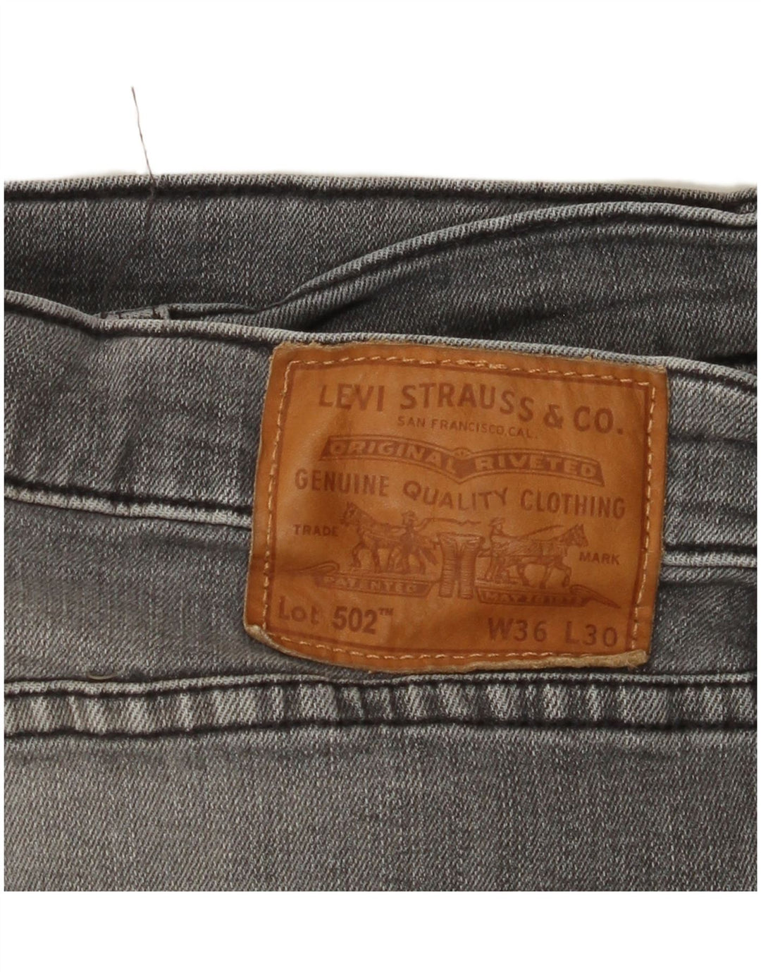 LEVI'S Jeans da uomo 502 affusolati W36 L30 Cotone grigio