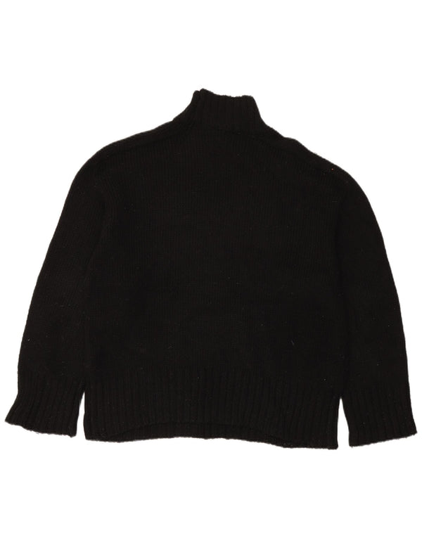 Maglione maglione oversize con collo dolcevita da donna Zara UK 16 grande nero
