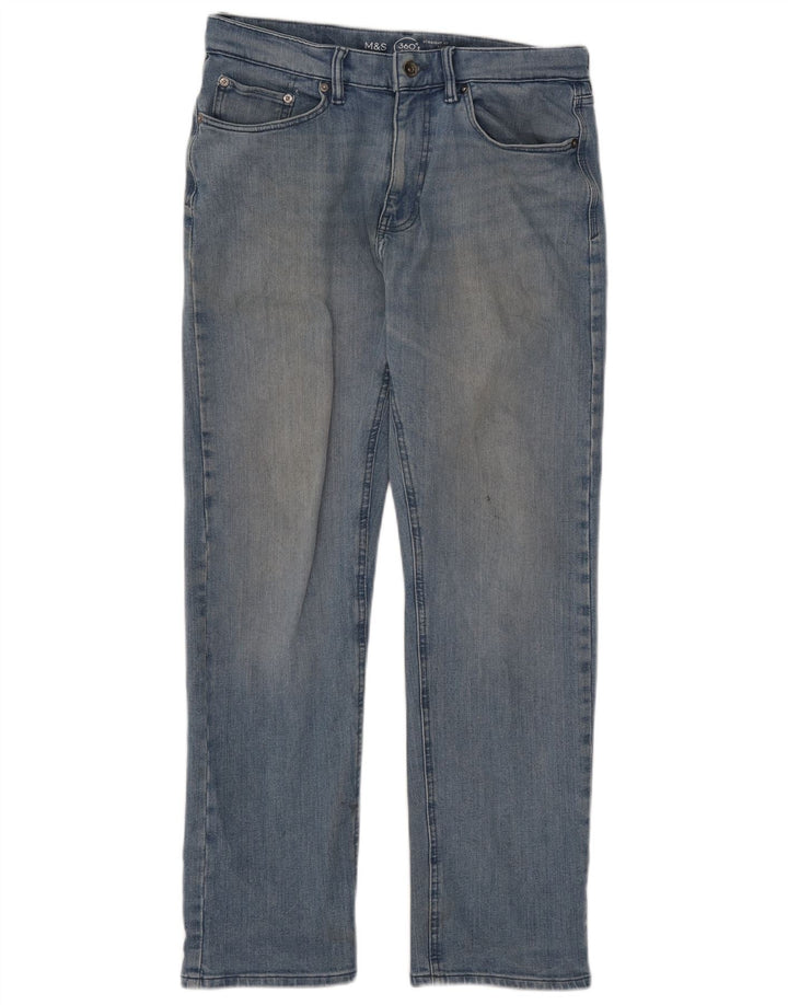 Jeans dritti da uomo Marks & Spencer W32 L29 cotone blu