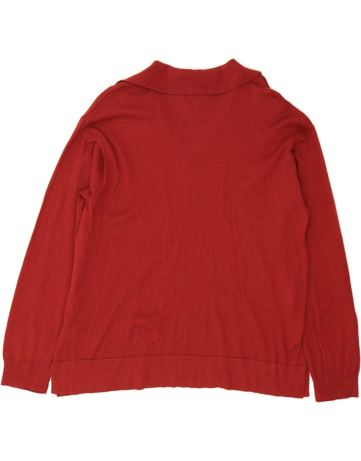 CHAPS Womens Polo Neck Jumper Sweater UK 16 Large Red Cotton Vintage Chaps and Second-Hand Chaps from Messina Hembry 