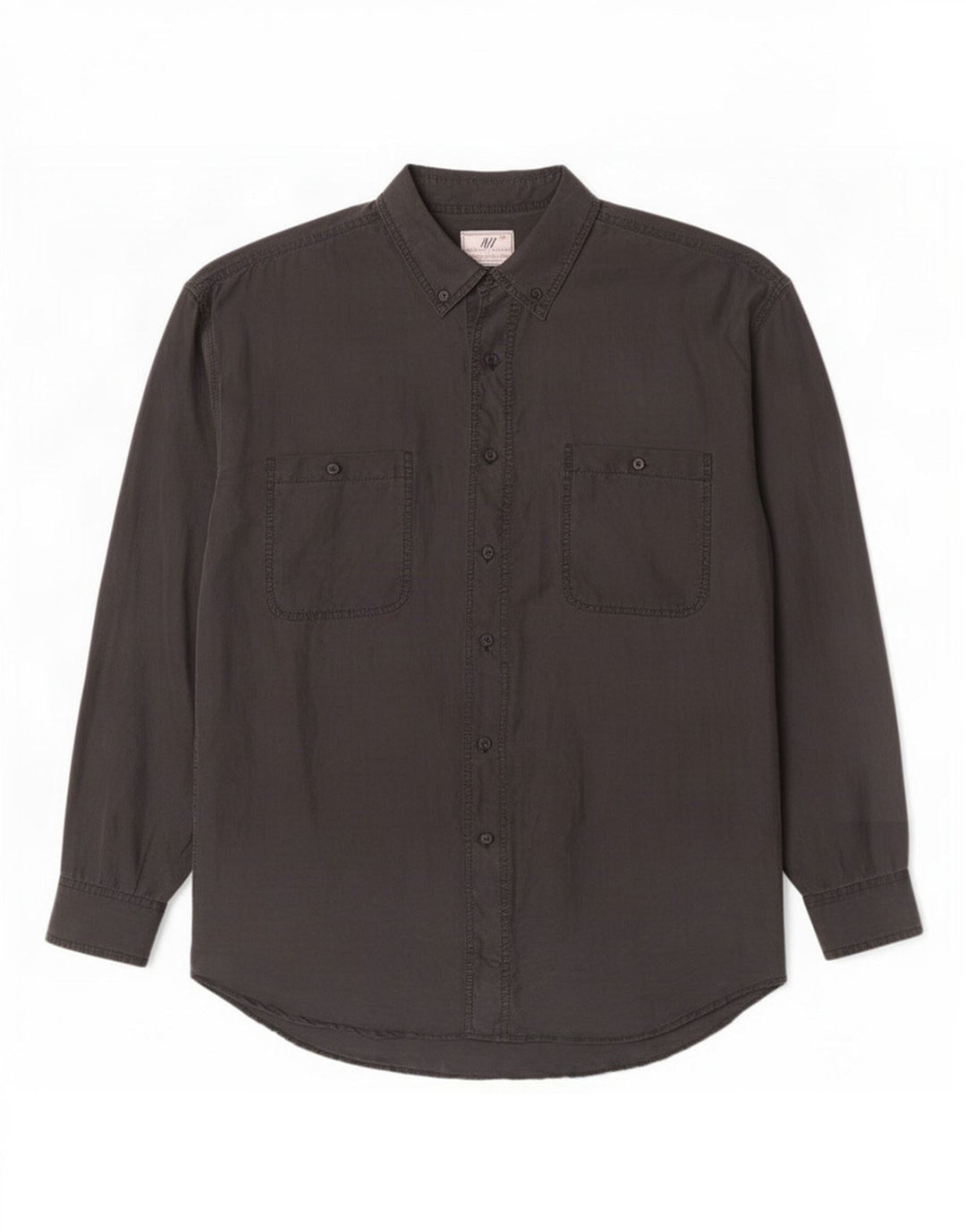 Camicia vintage da uomo in seta nera media