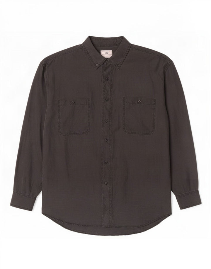 Camicia vintage da uomo in seta nera media