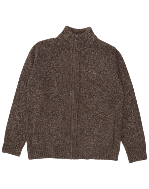 MARKS & SPENCER Maglione cardigan da uomo Acrilico screziato grigio medio